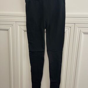 Women Black Fleece-lined Leggings